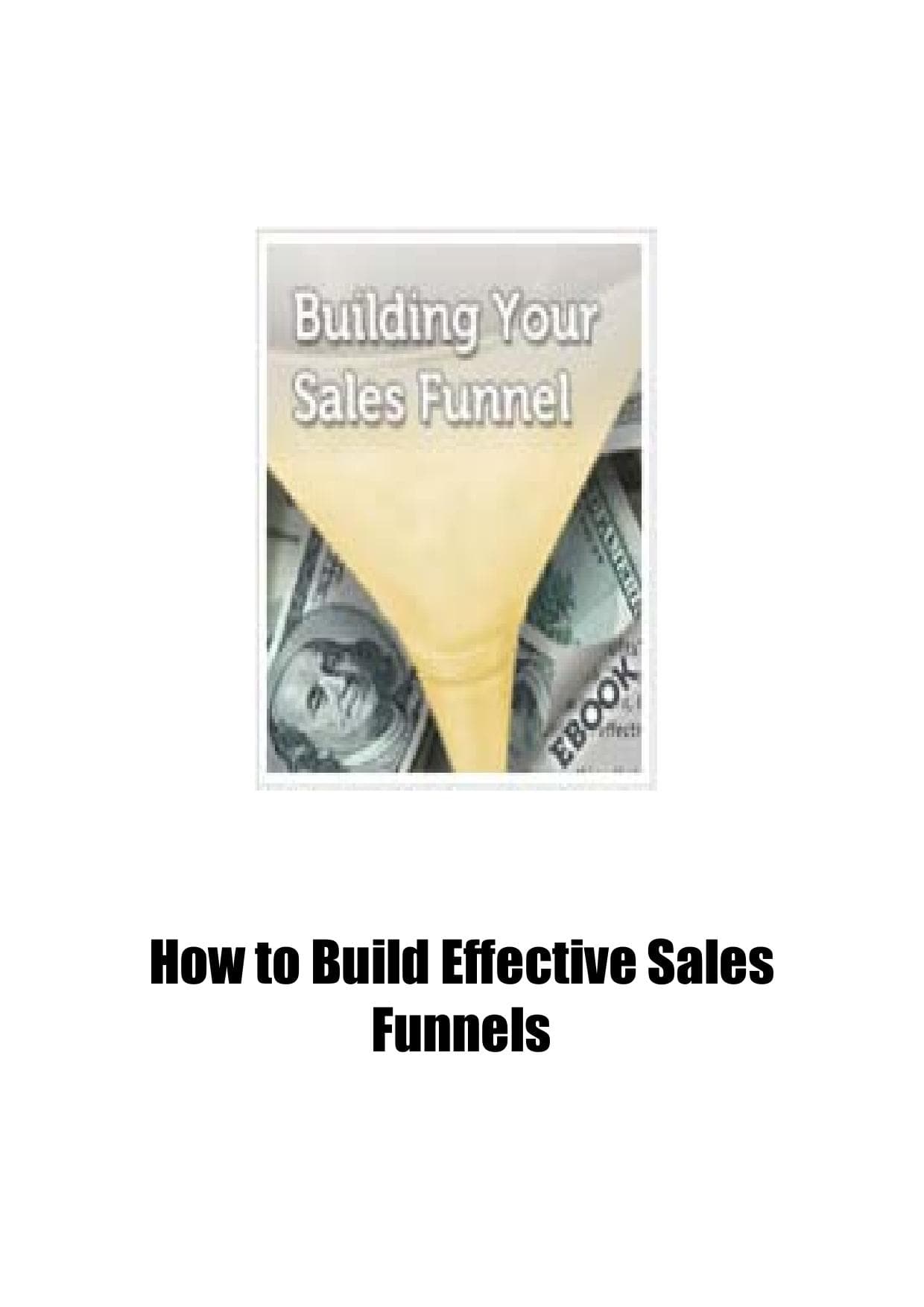 Cover of How To Build Effective Sales Funnels